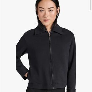 Vince Black Collared Cotton Blend Jacket Size Small